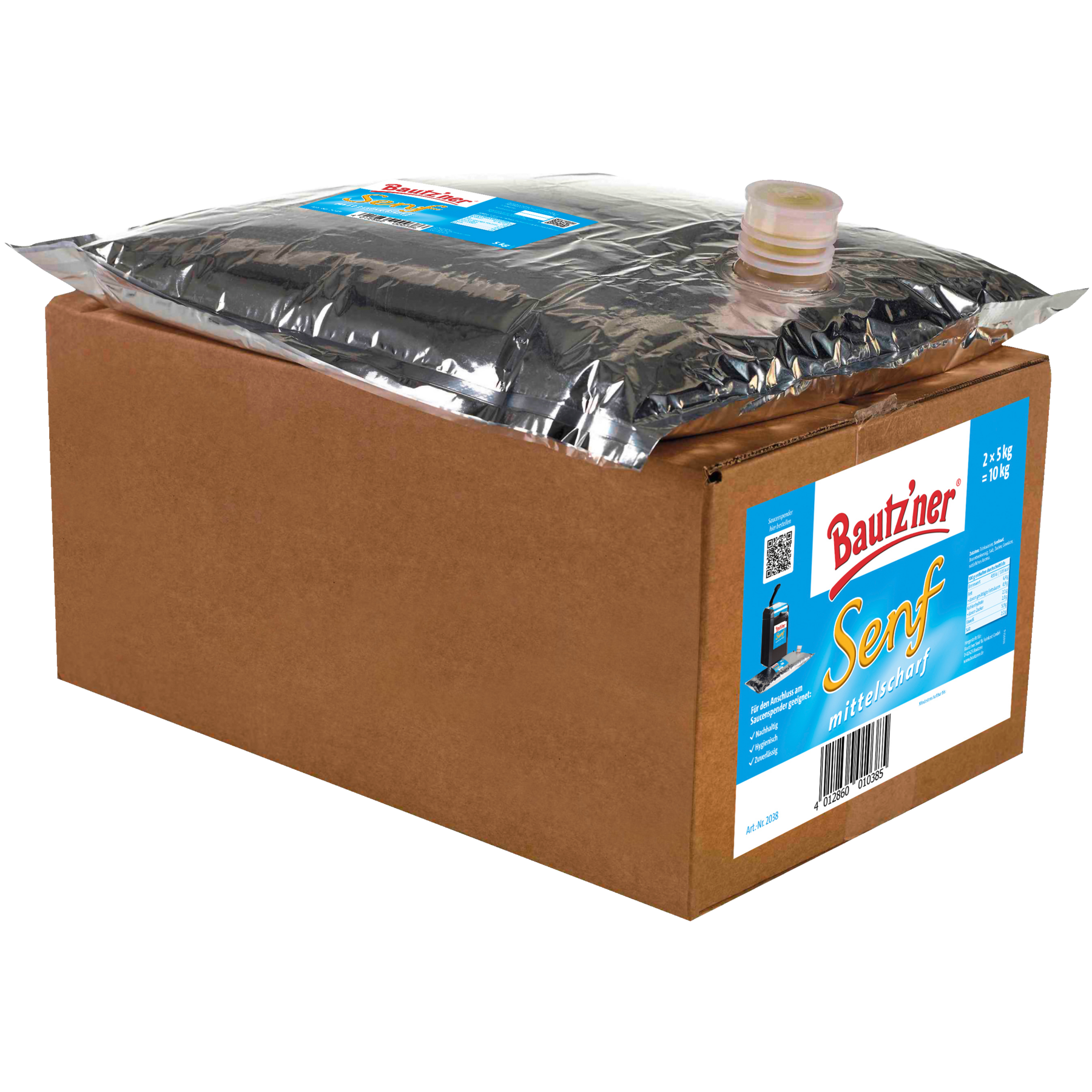 Bautz'ner Senf mittelscharf 5 kg Beutel für Dispenser als 2er Pack