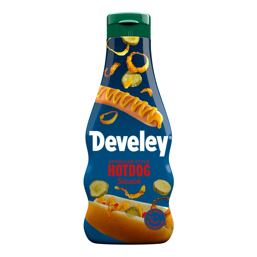 Die American Style Hot Dog Sauce von Develey in der 250 ml Flasche