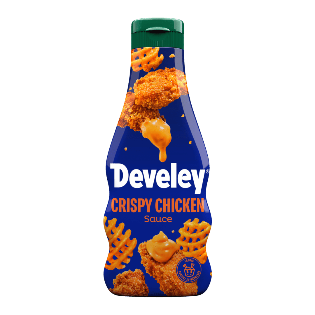 Die Develey Crispy Chicken Sauce in der handlichen 250 ml Flasche