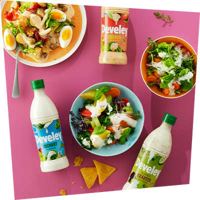 Develey Dressing Range 500 ml mit Salaten