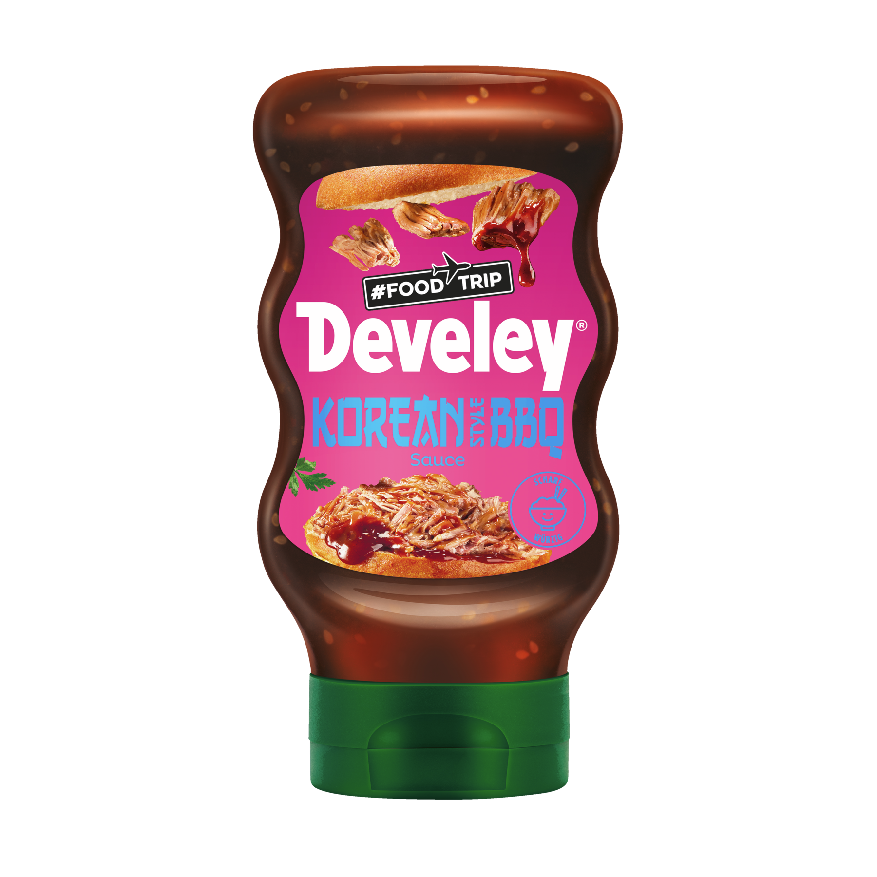 Die Produktabbildung der Korean Style BBQ Sauce in der 300 ml Flasche von Develey