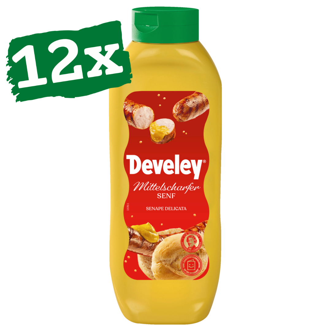 Der mittelscharfe Senf von Develey im 875 ml Großgebinde