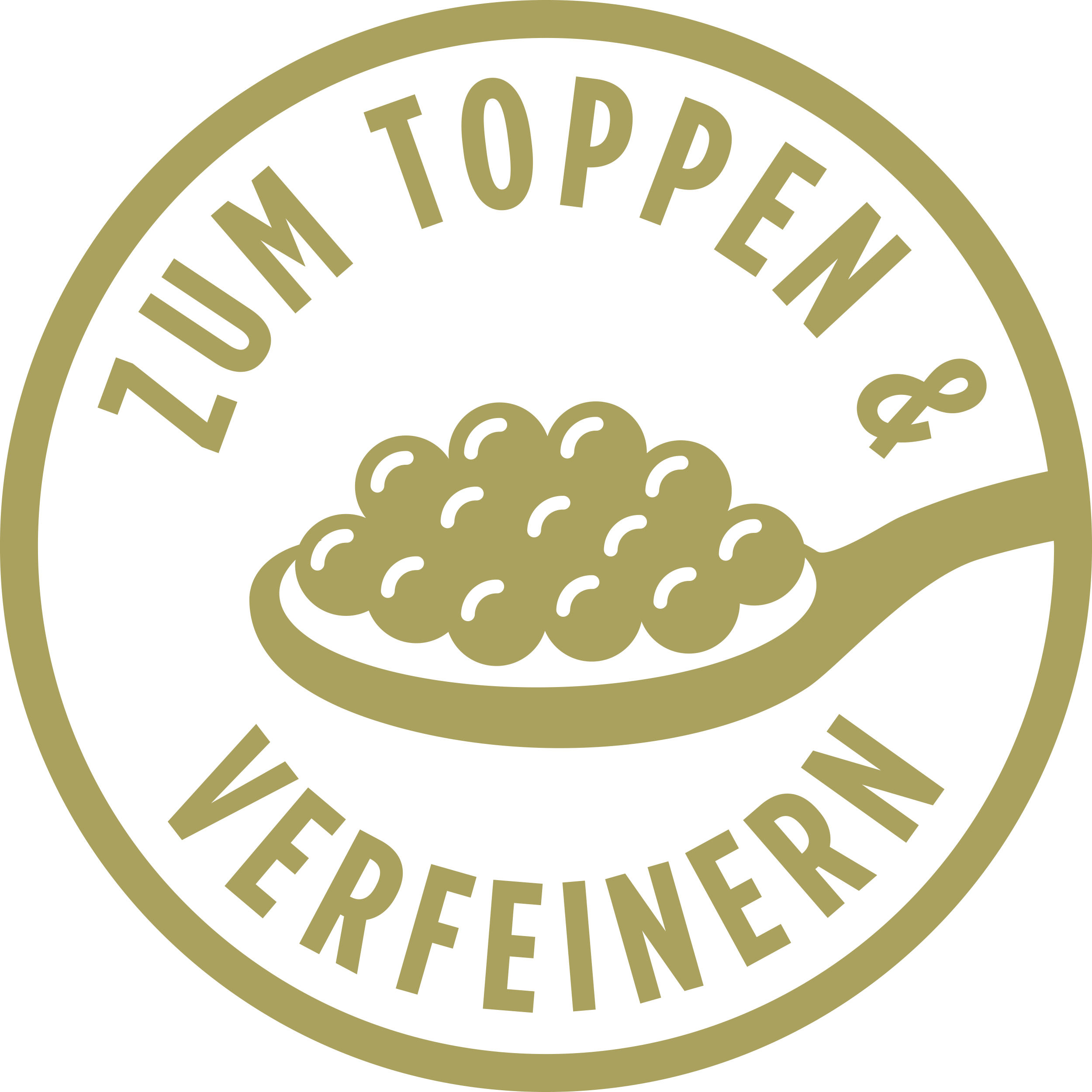 Das Icon des Senf-Kaviars von Develey mit der Aufschrift "Zum toppen & verfeinern"