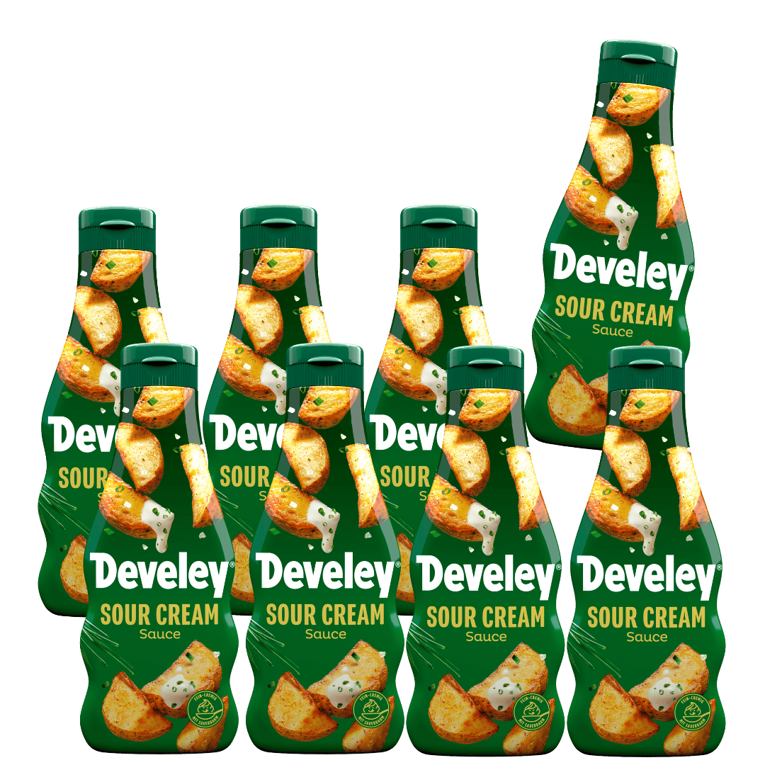 Die Sour Cream Sauce von Develey in der 250 ml Flasche im 8er Vorteils-Set