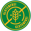 Ein Siegel mit der Aufschrift glutenfrei