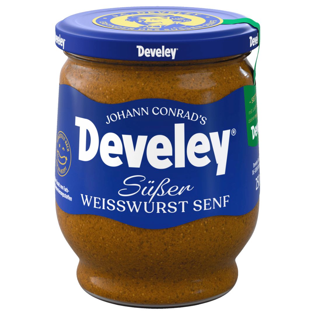 Der süße Weisswurstsenf von Develey im 250 ml Glas
