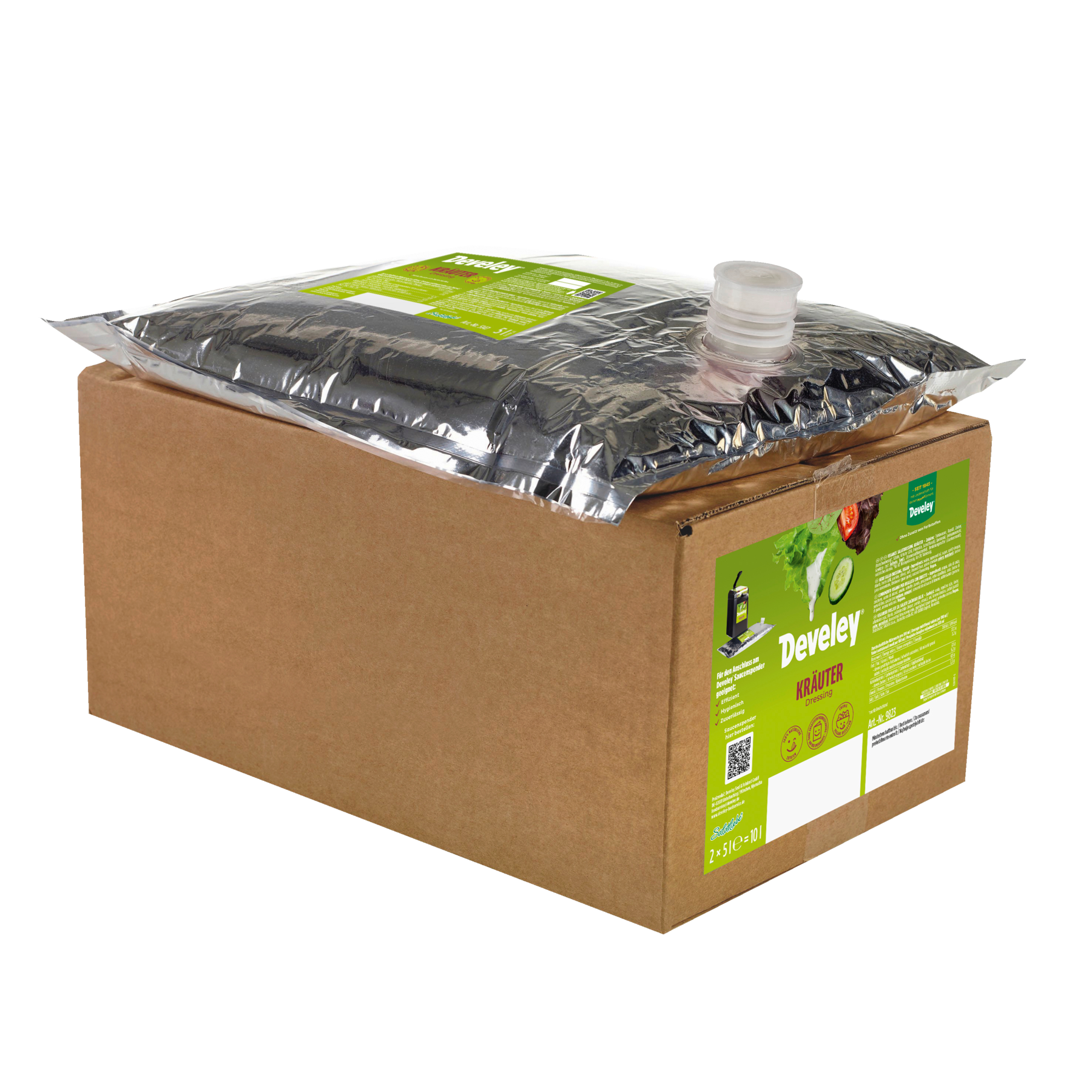 Develey | Kräuter Dressing | 5 l | Beutel für Dispenser | 2er Pack