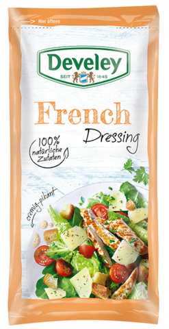 French Dressing im Portinierbeutel, 75ml zum mitnehmen, passt zu Ofenkartoffeln Salat und Grillgemüse, vegetarisch, glutenfrei, laktosefrei