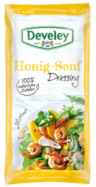 Honig-Senf Dressing im Portionsbeutel, 75ml zum mitnehmen, passt zu Ofenkartoffel, Salat und Grillgemüse, vegetarisch, glutenfrei