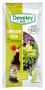 Salatdressing: Limetten-Soja Dressing von Develey im 75ml Beutel