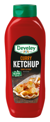 Develey Curry Gewürz Ketchup Kopfstandflasche 875 ml