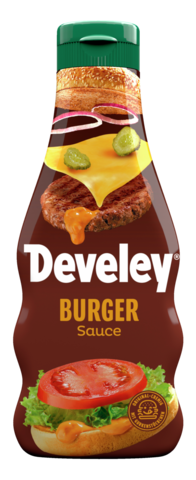 Die Burger Sauce von Develey ist fruchtig würzig und passt perfekt zu Wurst,  Burger und Steak, Squeeze, 250ml, grillsoße vegetarisch, Big Mac Soße,
