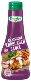 Die Knoblauch Sauce von Develey ist cremig würzig und passt perfekt zu Geflügel, Grillgemüse und Ofenkartoffel, Squeeze, 250ml, grillsoße vegetarisch
