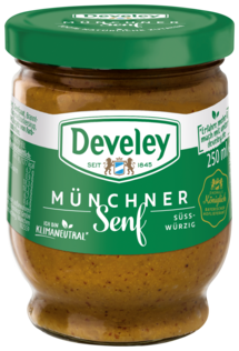 Münchner Senf in der 250ml Glas von Develey, Herzhaft & körnig, klimaneutral, vegan, vegetarisch