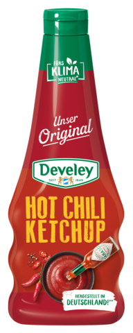 Unser Original Hot Chili Ketchup in der 500ml Squeeze-Flasche, Tomaten Ketchup, vegetarisch, vegan, scharf. tabasco, chili soße