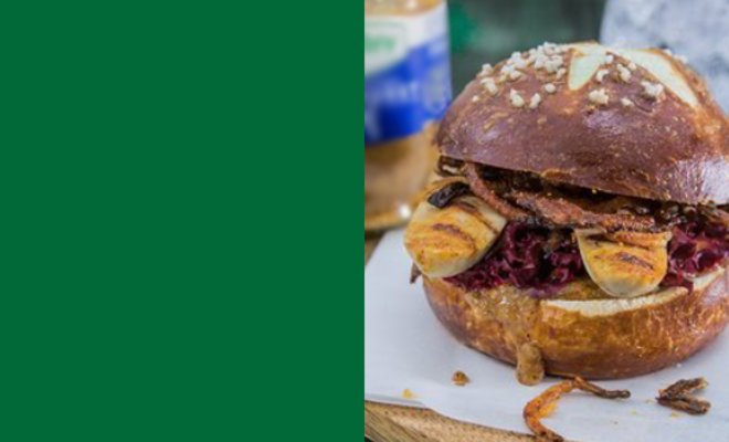 Hintergrundbild von Develey: Weißwurst-Burger