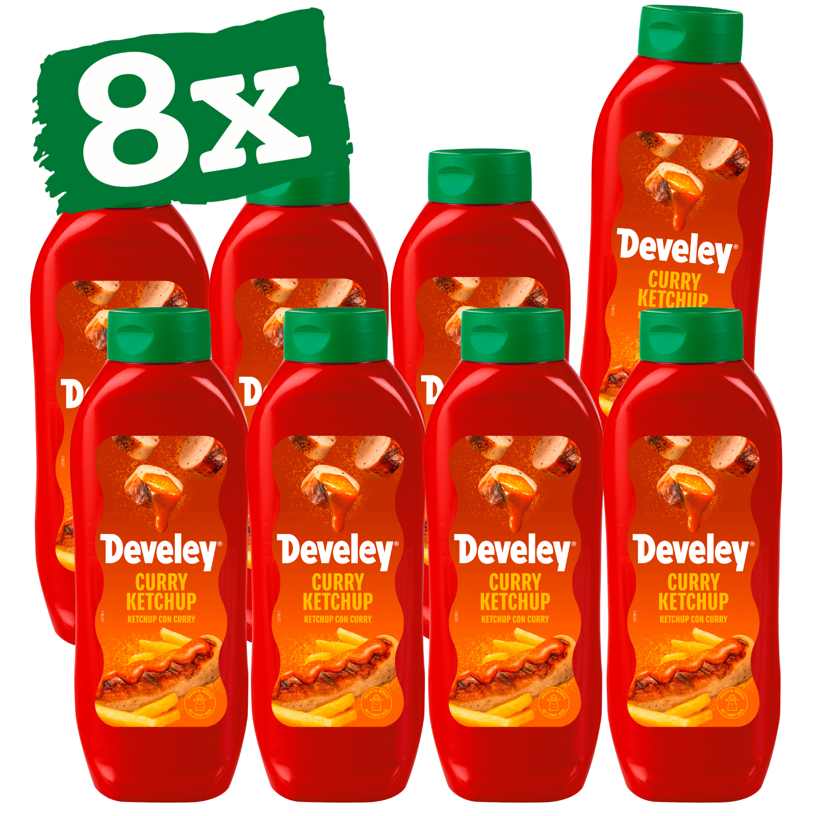 Develey Curry Gewürz Ketchup Kopfstandflasche 875 ml