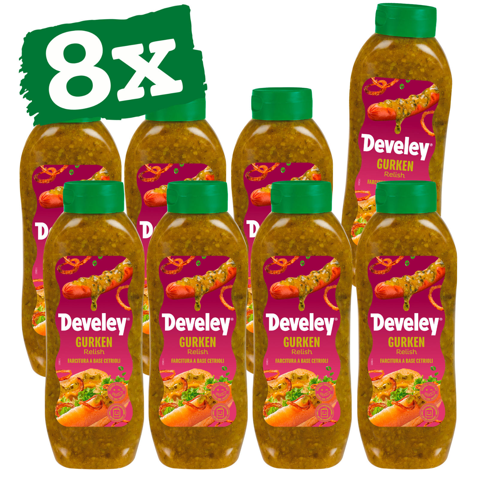 Develey Gurken Relish Kopfstandflasche 875 ml