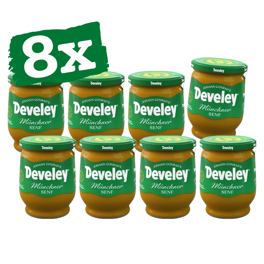 Develey Münchner Senf (8x 250 ml) Glas