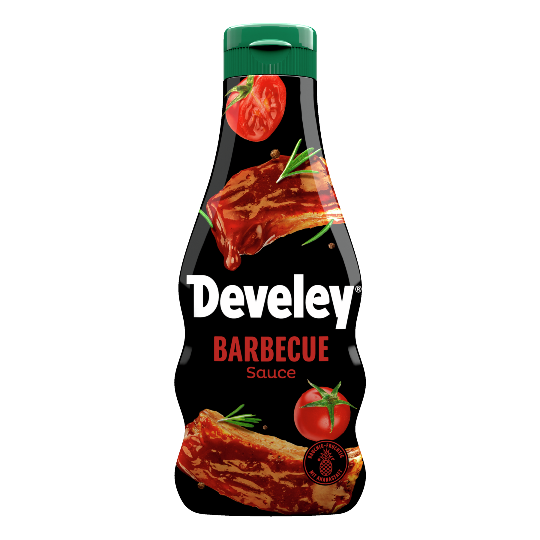 Die BBQ Sauce von Develey ist rauchig, würzig und passt perfekt zu Burger, Steak und Geflügel, Squeeze, 250ml, Grillsauce, vegan, vegetarisch