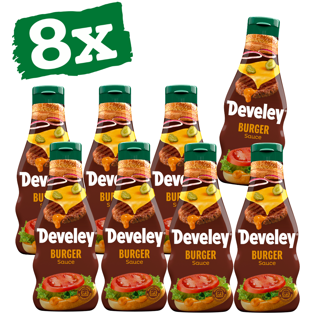 Die Burger Sauce von Develey ist fruchtig würzig und passt perfekt zu Wurst, Burger und Steak, Squeeze, 250ml, Grillsauce, vegetarisch, Big Mac Sauce,