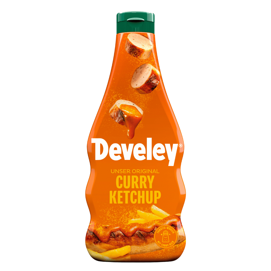 Der Curry Ketchup von Develey in der 500 ml Flasche