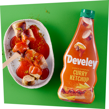 Develey Curry Ketchup 500 ml mit Curry-Wurst