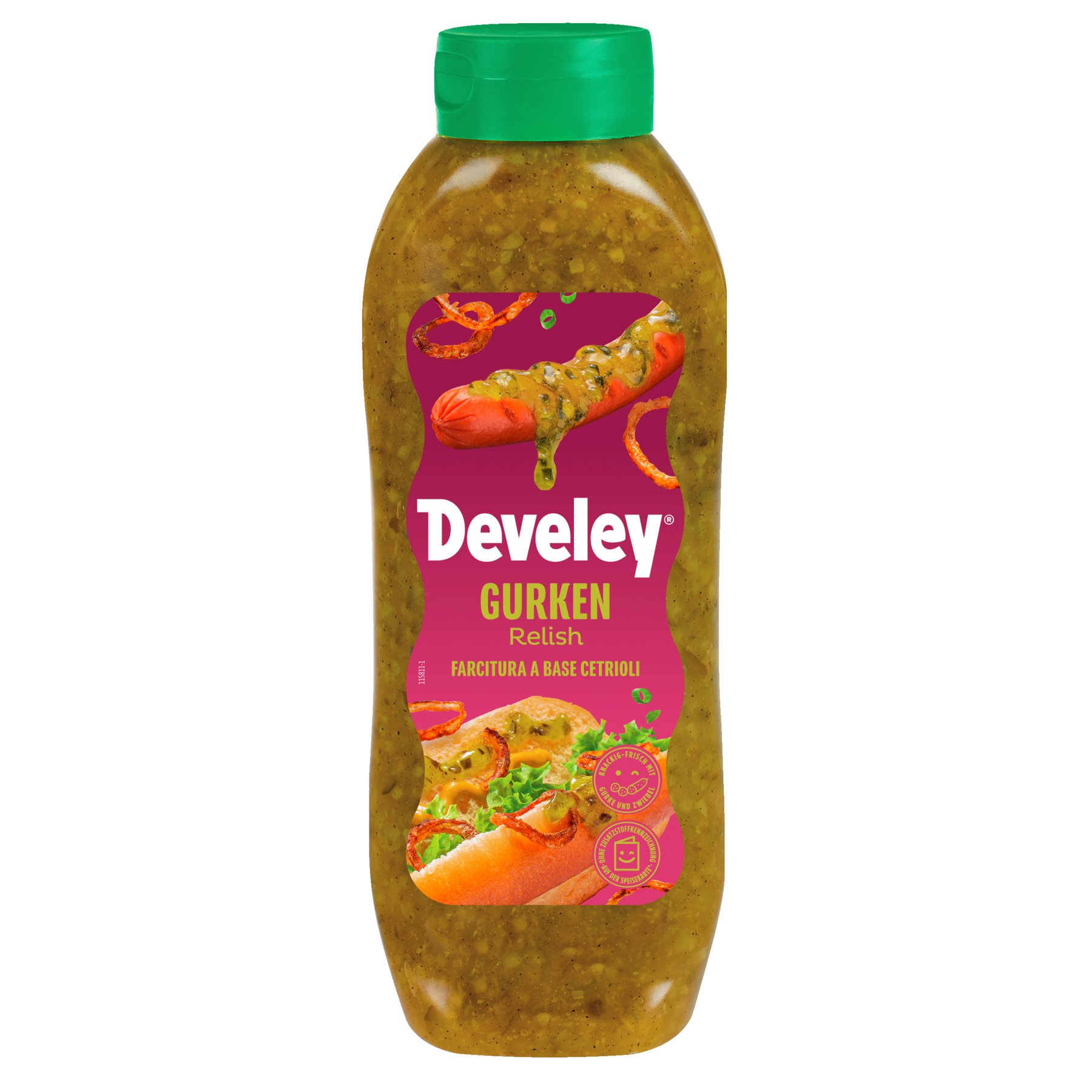 Develey Gurken Relish Kopfstandflasche 875 ml