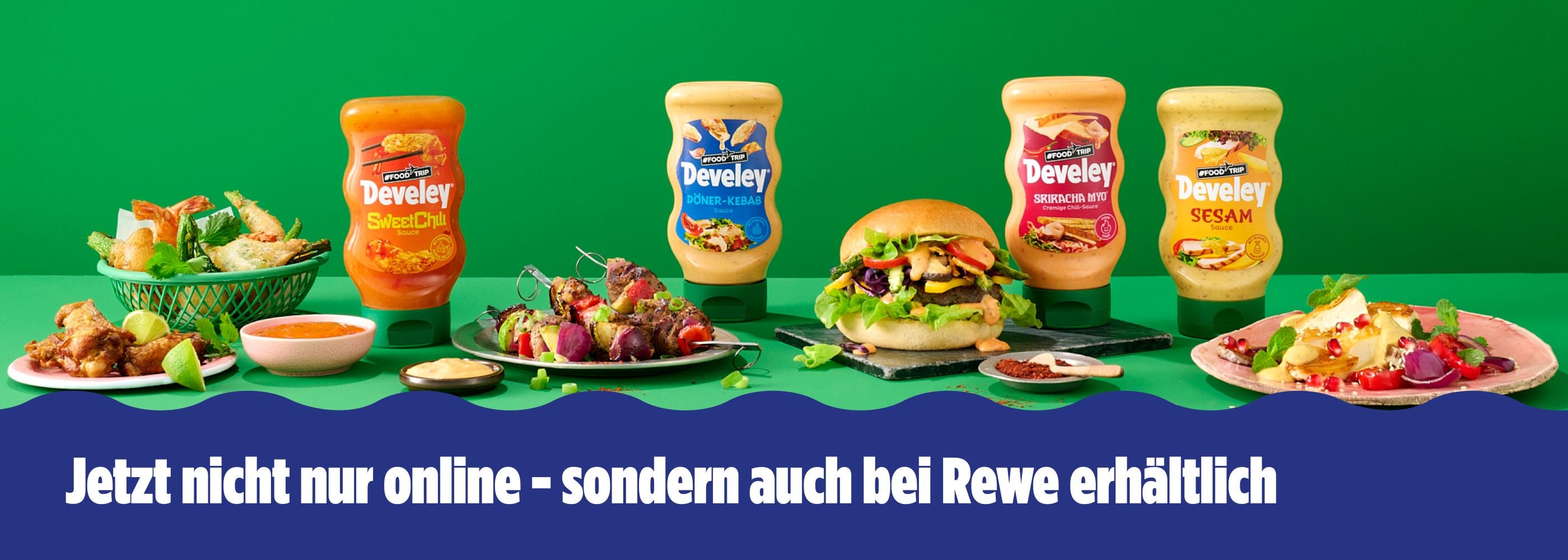 Die Develey Foodtrip Saucen sind jetzt auch bei Rewe erhältlich
