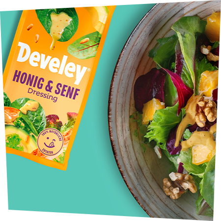 Develey Honig Senf Dressing 25 ml Portionsbeutel Salatbowl