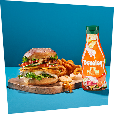 Develey Myo Piri Piri mit Burger