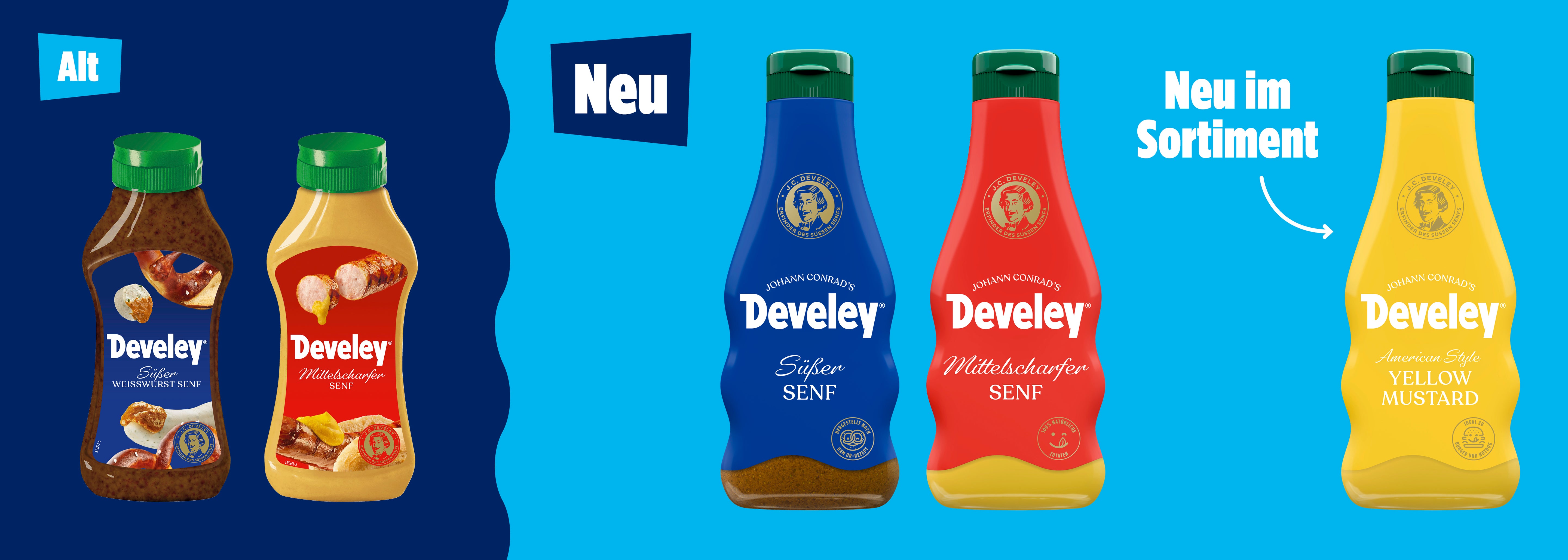 Develey neue Senfflaschen Kategorien Banner