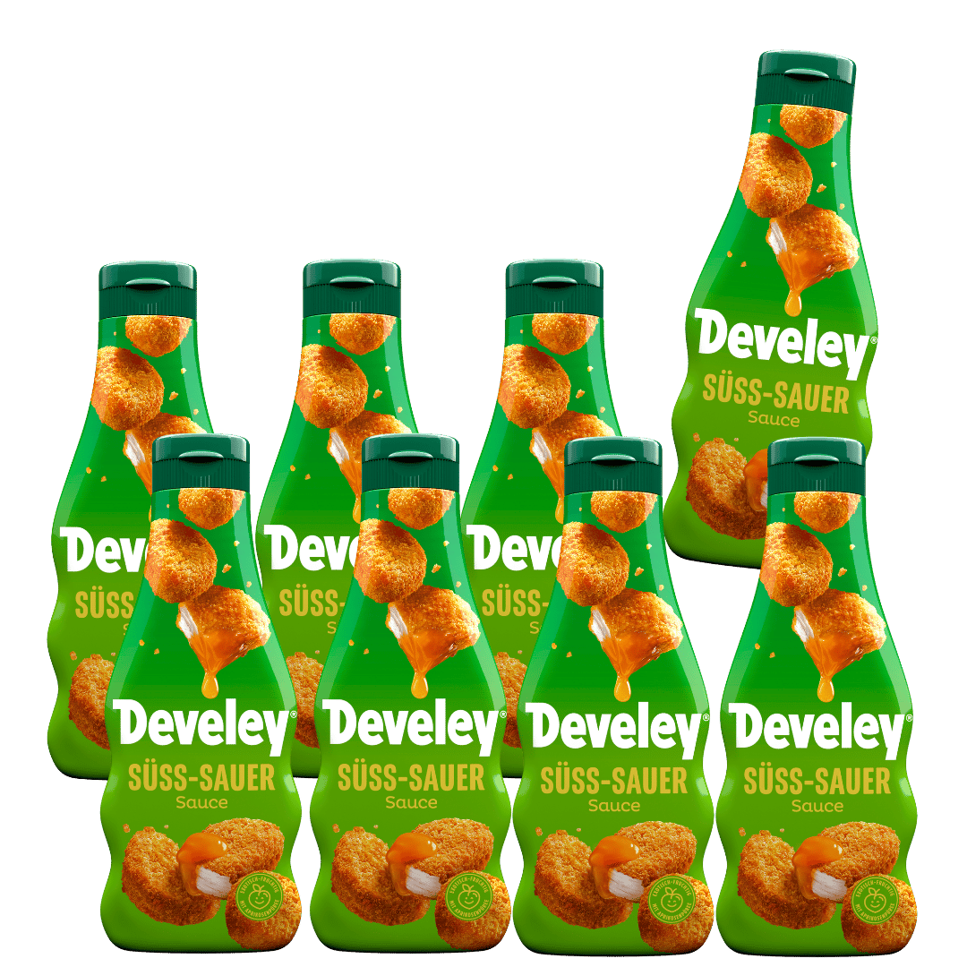 Die Süss-Sauer Sauce von Develey in der handlichen 250 ml Flasche im 8er Vorteils-Set