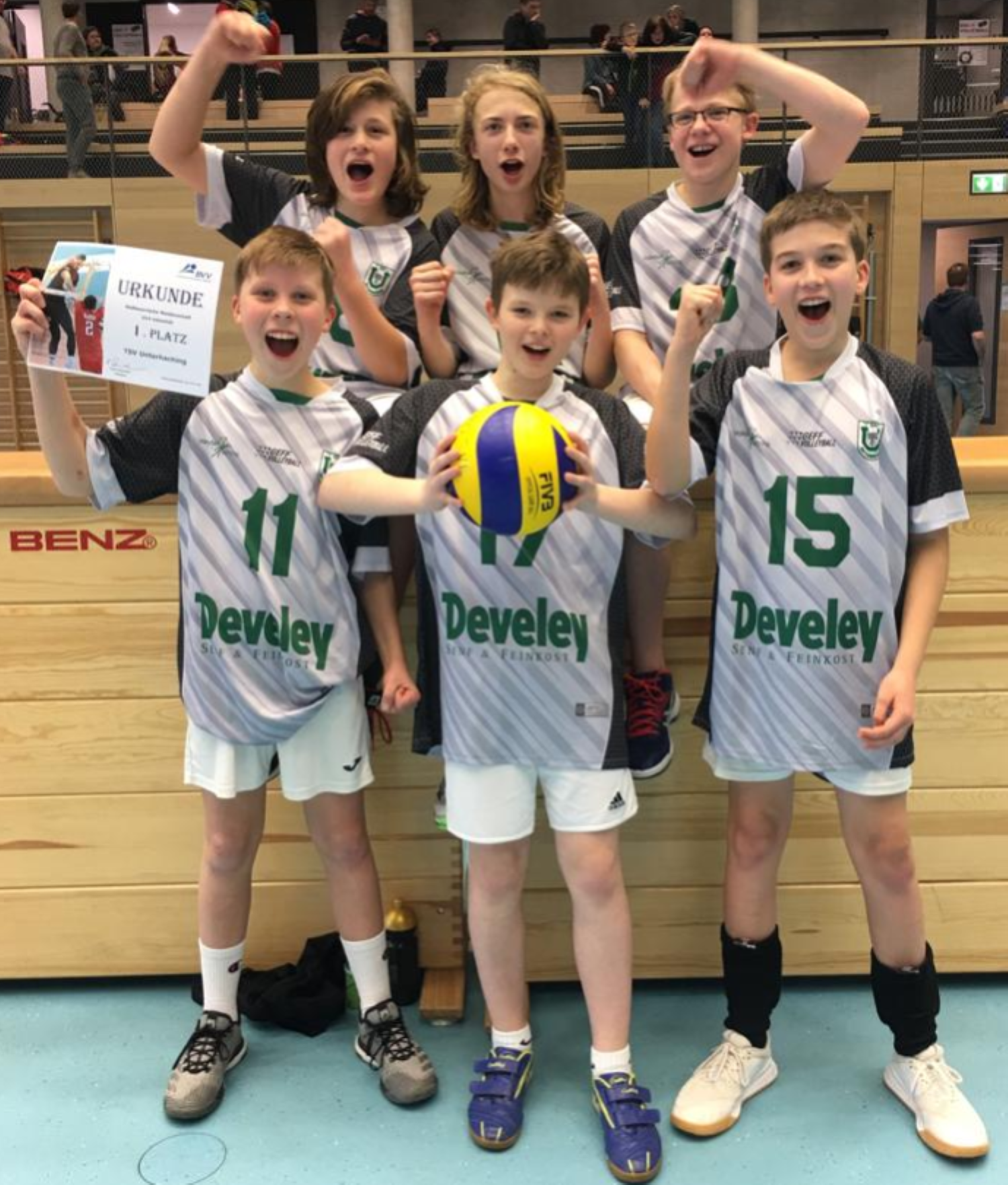 Develey Partner des TSV Unterhaching Volleyball Jugend 1. Platz Urkunde