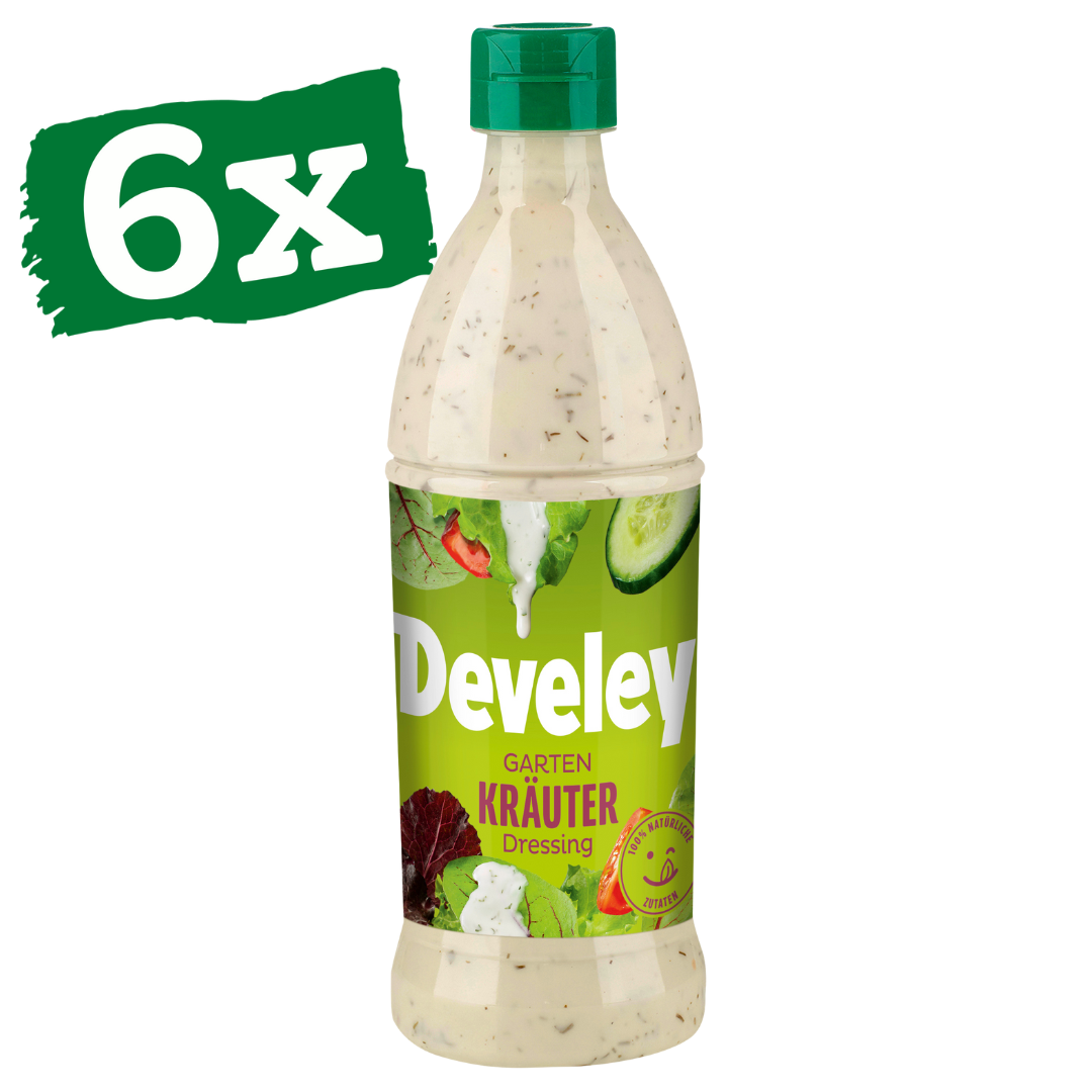 Develey Gartenkräuter Dressing in der 500 ml PET-Flasche im 6er Pack