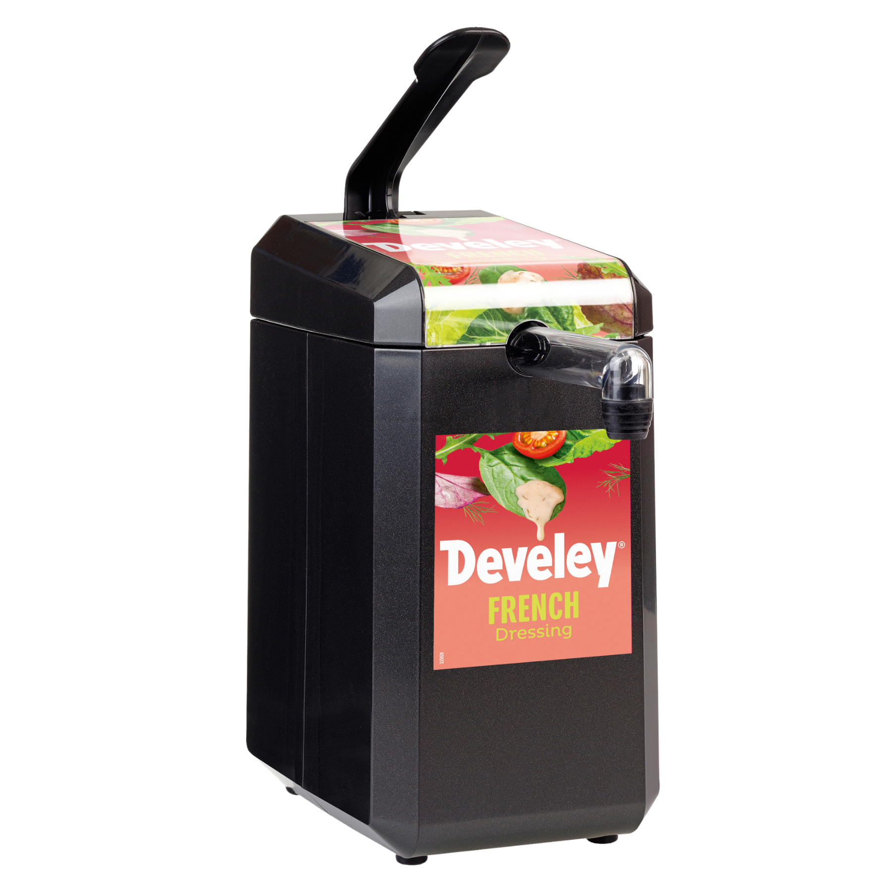 Dispenser mit Etikett "Develey French Dressing" für 5 kg Dispenserbeutel