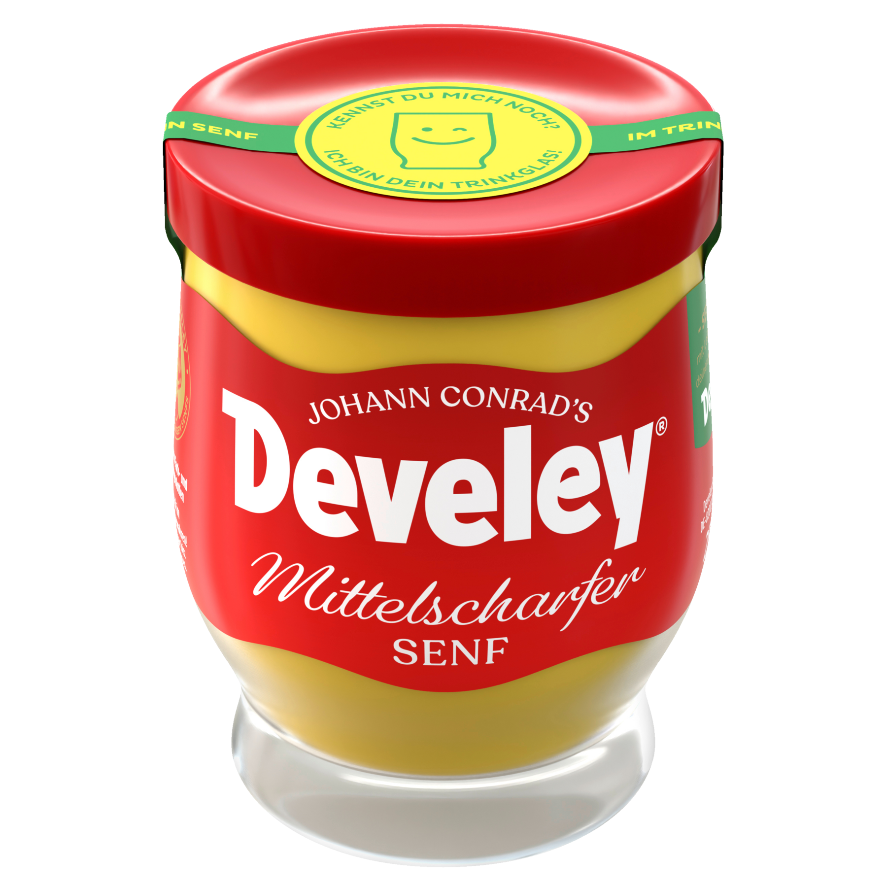 Develey Senf Mittelscharf Trinkglas (250 ml)