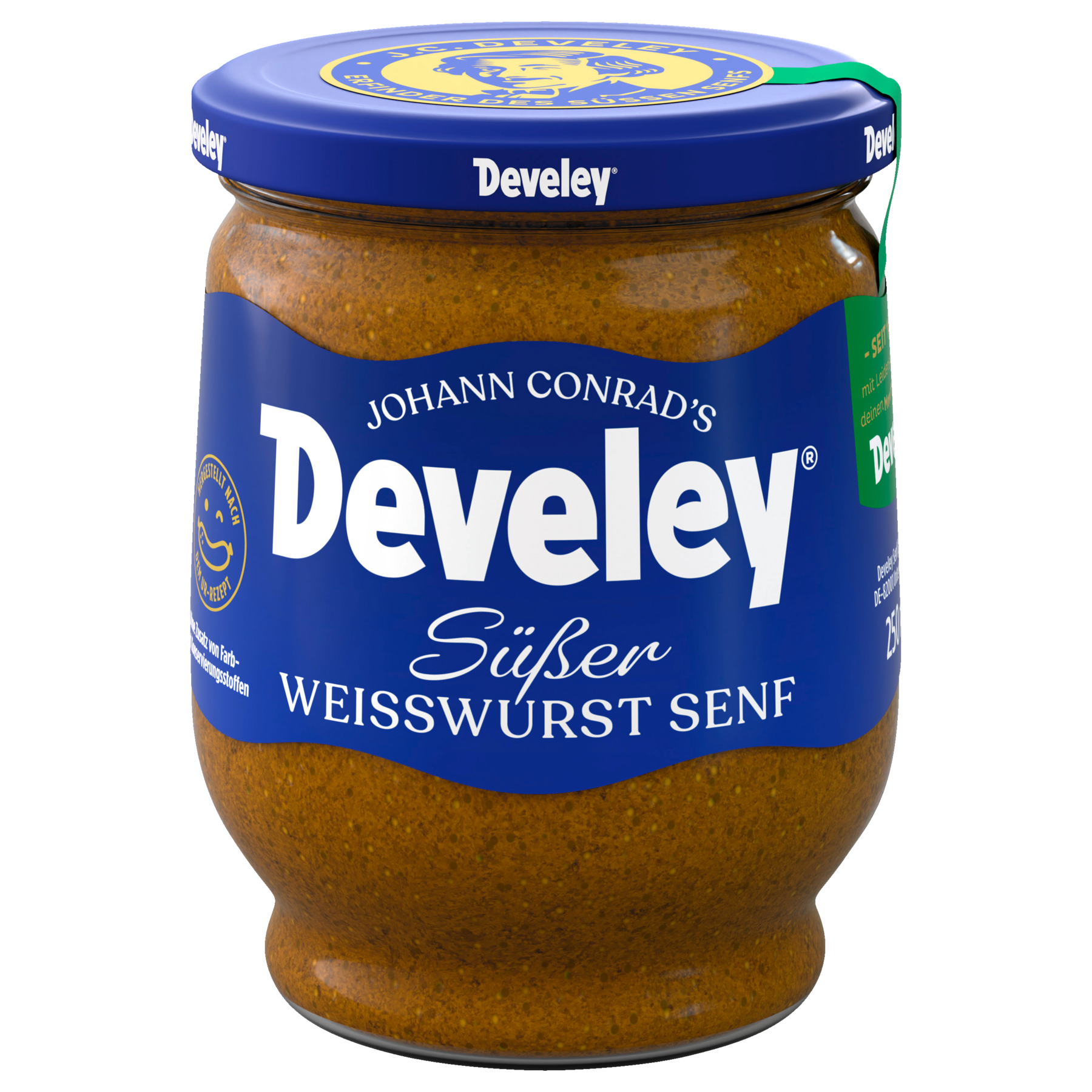 Develey Original Münchner Weißwurst Senf (250 ml) Glas